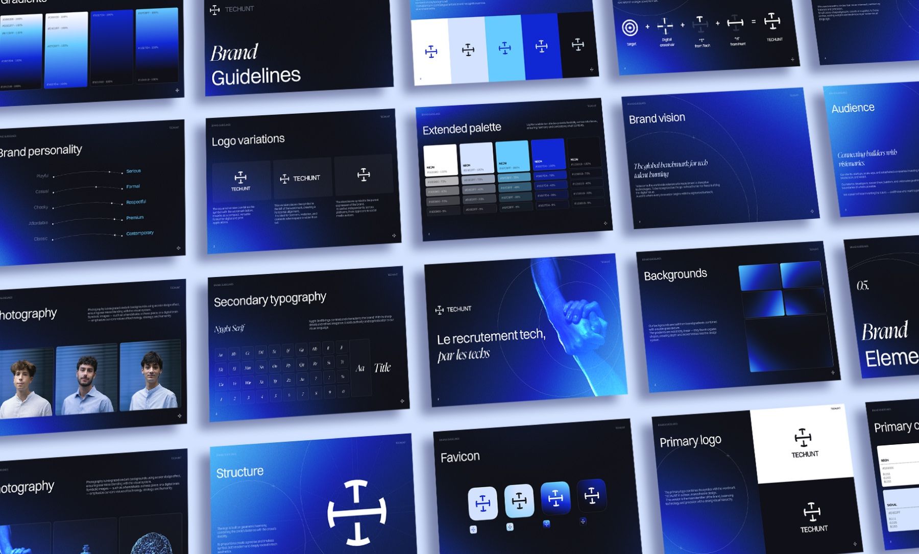 Une vision globale de la charte graphique de Techunt