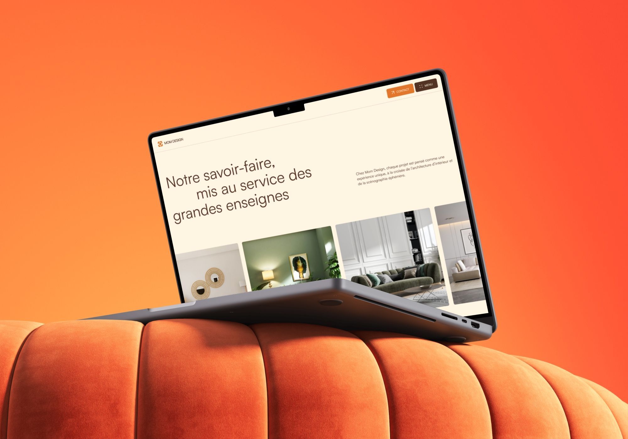 Ecran de Mom Design sur un macbook Pro