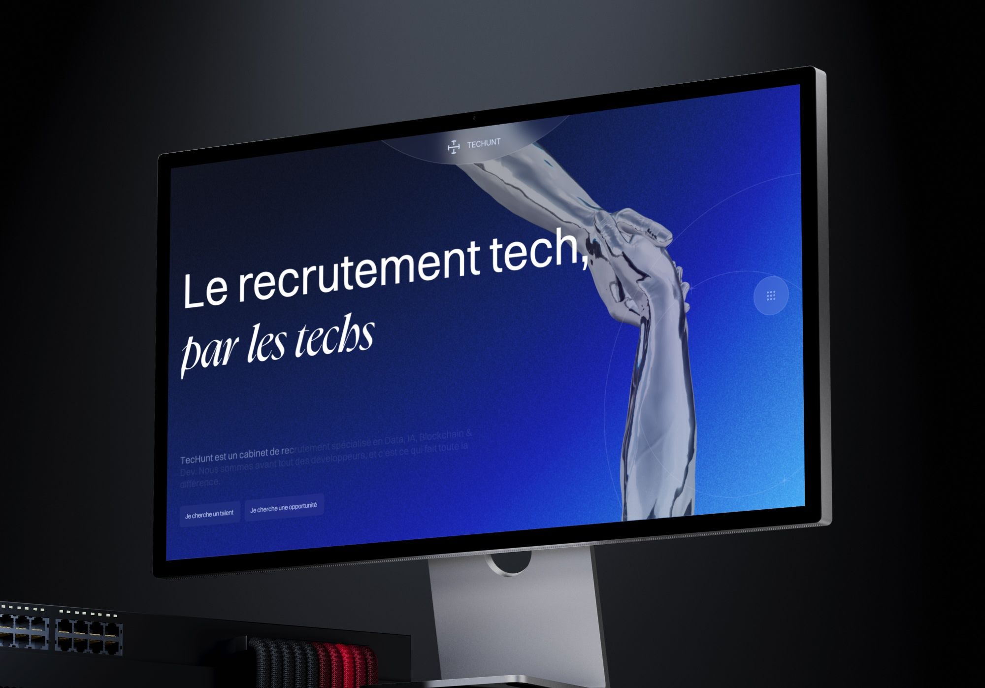 Mock up complet de Techunt sur Desktop