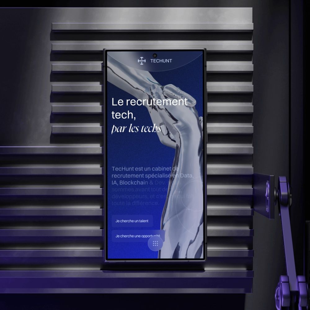 Mockupersion mobile de Techunt