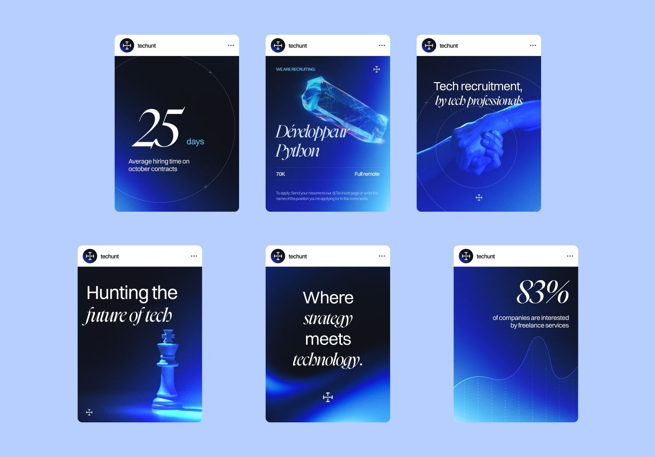 Posts réseaux sociaux pour techunt